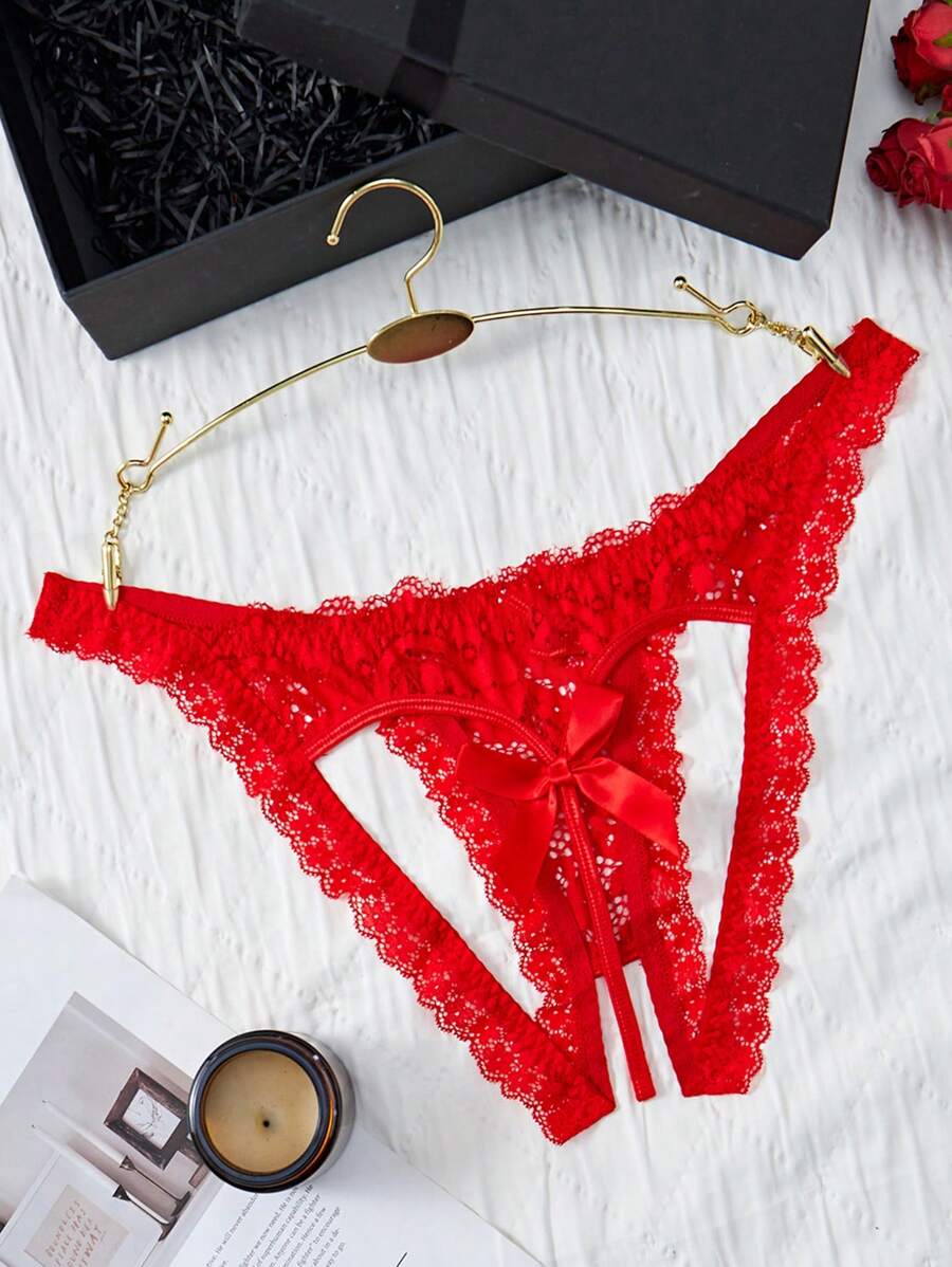 Red Lace Lady Sexy Underwear Lingerie 1pc - Red - View 1