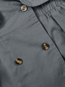 Cozy Pixies Omgeslagen kraag voor baby's, raglanmouwen, effen kleur, getailleerd, middellang lichtgewicht windjack