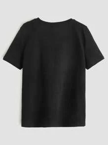 SHEIN Tween Boy 4pcs Solid Short Sleeve Tee - Multicolor - View 10