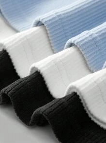 SHEIN EZwear 3 chiếc áo lót dài tay lót nhiệt, có gân thời trang thu/đông cho nữ - Nhiều màu - Xem 8