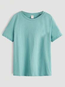 SHEIN Tween Boy 4pcs Solid Short Sleeve Tee - Multicolor - View 3