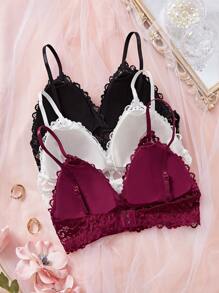 3 件套女士无钢圈运动文胸组合内衣 - 彩色 - 查看 2