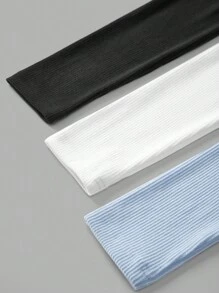 SHEIN EZwear 3 chiếc áo lót dài tay lót nhiệt, có gân thời trang thu/đông cho nữ - Nhiều màu - Xem 10