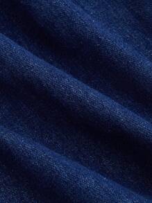 SHEIN MOD Plus Size Loose Fit Button Fly Wide Leg Blue Denim Jeans