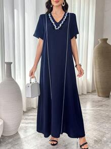 Al Najma 女士土耳其传统长裙 - 寶藍色 - 查看 6