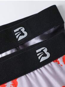 Men's Random Lip Print Briefs Undergarment , 4 Pcs - Multicolor - View 7