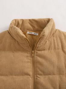 SHEIN Jaqueta solta casual espessada de veludo cotelê para meninas adolescentes