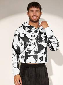 FeverCity Áo hoodie dài tay in hình nam, áo nỉ lửng - Nhiều màu - Xem 1