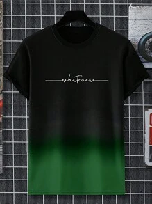 Manfinity Homme 男士夏季字母印花圆领短袖休闲T恤（随机扎染） - 彩色 - 查看 5