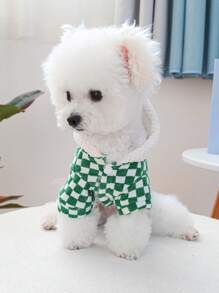 PETSIN 1 Áo Len Trùm Đầu Ấm Áp Màu Xanh Lá Cây Và Trắng Cho Thú Cưng Có Lỗ Dây Xích, Cho Mùa Thu Và Mùa Đông - Nhiều màu - Xem 4