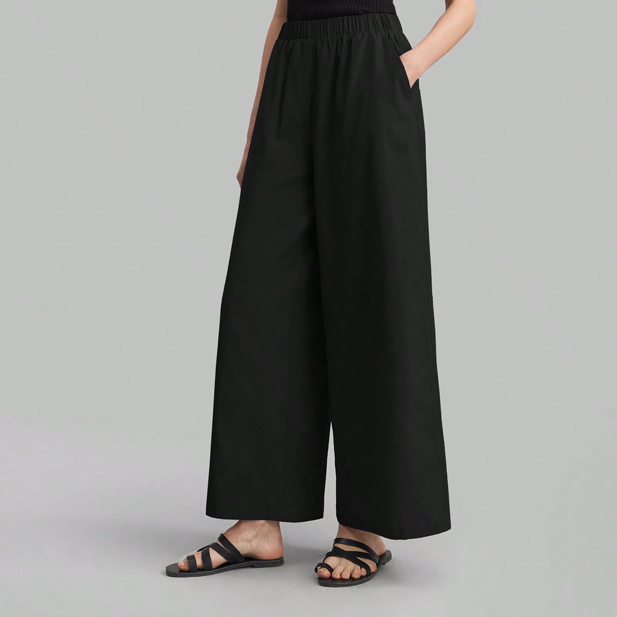 2026SS Nuovi pantaloni casual neri con laccetti da donna, stile minimal, outfit casual elegante adatto per vacanze, spiaggia, feste di compleanno, uniforme da insegnante 