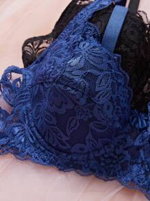 2er Set: Damen Spaghettiträger-BH mit offenem Rücken aus Spitze mit drahtlosem BH-Dessous