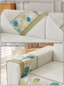 1pc Chenille Plant Non-Slip And Anti-Scratch Sofa Cover, Simple Four Seasons Universal Split Sofa Cushion