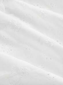 SHEIN MOD 大码女式复古荷叶边不对称下摆半身裙 - 杏色 - 查看 4