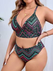 SHEIN Swim Curve Bộ bikini gợi cảm đi biển mùa hè Plus Size dành cho nữ - Nhiều màu - Xem 5