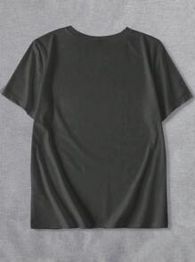 INAWLY 大码鱼类爱好者休闲 T 恤 趣味鲨鱼脸印花图案 T 恤 鲨鱼物种 T 恤 鲨鱼意识女士圆领短袖上衣 夏季图案 T 恤 女士上衣 - 灰色 - 查看 2