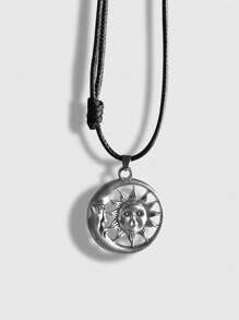 ROMWE Goth 1 Miếng Thời trang Hợp kim kẽm mặt trời & Mặt dây chuyền Mặt trăng Dây chuyền Đối với phụ nữ Để Trang Trí Hàng Ngày - Màu Bạc Cổ - Xem 1