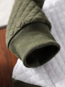 Baby Boys' Colorblock Patchwork Dinosaur Embroidered  Knit Pullover Sweatshirt & Sweatpants Set, Cute And Casual For Fall/Winter