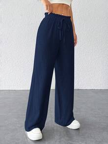 SHEIN PETITE Quần ống rộng eo túi giấy
Mã hàng: Sw2211079641121261 - Màu xanh hải quân - Xem 6