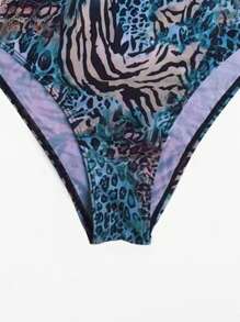 1pc Women Printed Pattern One Piece Bathing Suit Summer - Multicolor - View 8