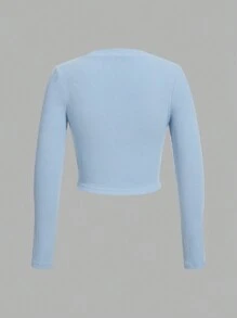 SHEIN EZwear 3 chiếc áo lót dài tay lót nhiệt, có gân thời trang thu/đông cho nữ - Nhiều màu - Xem 11