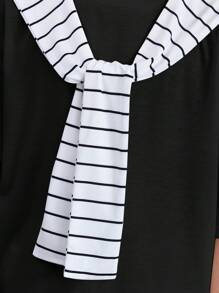 SHEIN 3 件套青少年男孩宽松休闲斗篷运动裤短袖 T 恤套装 - 彩色 - 查看 3