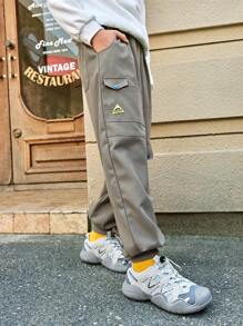 SHEIN Jungen Luftige, Mücken-Abweisende Cargo Hosen mit Weitem Bein für den Sommer