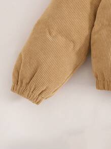 SHEIN Jaqueta solta casual espessada de veludo cotelê para meninas adolescentes