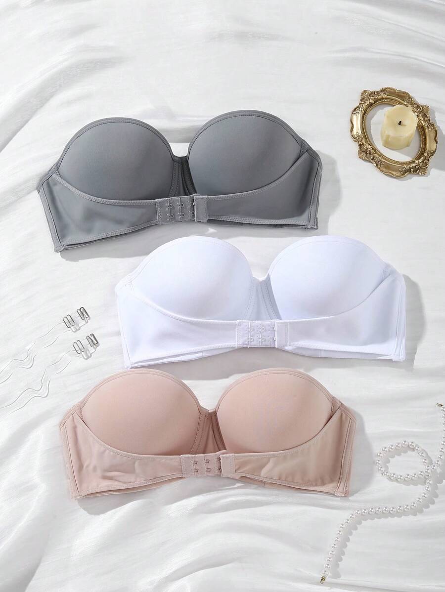 Snug Zone 3 piezas Set de sujetador tipo bustier de unicolor para mujer - Multicolor - Ver 1