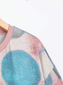 SHEIN LUNE 女士全印花圆领短袖 T 恤，夏季