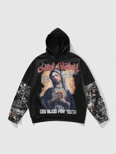 Street Life Men's Printed Long Sleeve Hoodie Sweatshirt