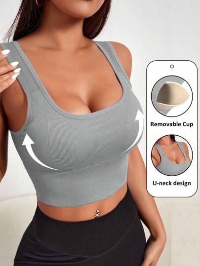 Eassivo Solid Seamless Sports BH