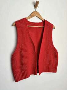 INAWLY 女士短袖休闲宽松开衫 - 紅色 - 查看 1