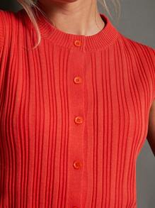 WESTFADE Rib Knit Casual Sweater Vest