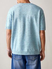 Manfinity VCAY Men Knitted Fashionable Daily Casual Loose Short Sleeve Sweater Style