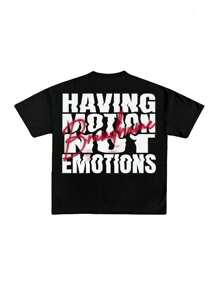 INAWLY Women's Casual Graphic Slogan Print Short Sleeve T-Shirt, Summer - Black - View 3