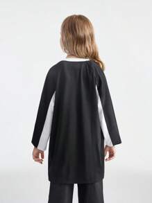 Coolane Kids 青少年女孩秋季学院风街头运动服 Blockcore 足球超大 T 恤，适合返校季 - 黑與白 - 查看 4