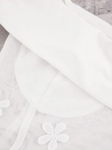 SHEIN Unity Off Shoulder 3D Flower Embellished Sheer Dress