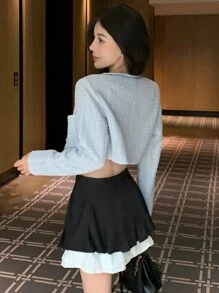 DAZY 女士优雅短款外套，适合派对、返校、秋季穿着，女式外套