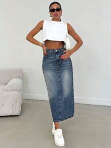 RueChic 100% 纯棉女式低腰开衩长裙