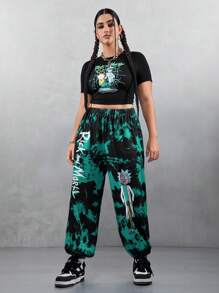 Pijama Infantil Beezizac Tie Dye Preto - Conjunto 2 Peças Tamanho 14