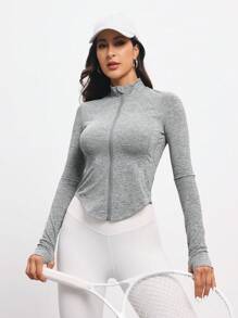 SHEIN Sport Studio Slim Fit Comfortable Stand Collar Sport Jacket