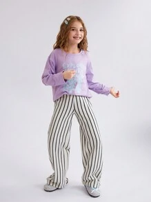 2 chiếc áo thun dài tay dệt kim ngoài trời cho bé gái - Nhiều màu - Xem 3