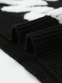 Chillumni Áo len dài tay cổ tròn họa tiết Colorblock cho nam - Đen và trắng - Xem 5