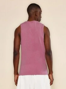 SUMWON Camiseta de tirantes esencial, con lavado, de ajuste regular - Rosa - Ver 2
