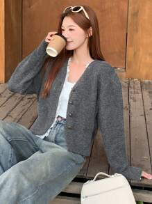 DAZY Women's Spring & Autumn Casual Lace Patchwork Cardigan