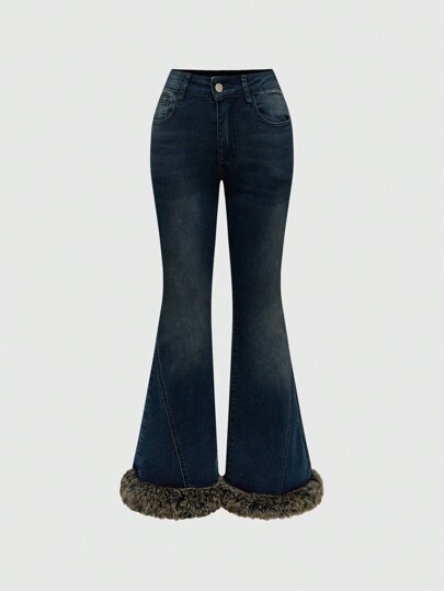 Punk Y2K Style Washed Raw Edge Flared Jeans – GTHIC