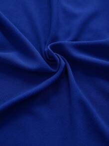 Slaydiva Áo cánh Dolman thanh lịch cổ tròn rộng rãi cho nữ cỡ lớn, mùa xuân/hè - Xanh đậm - Xem 6