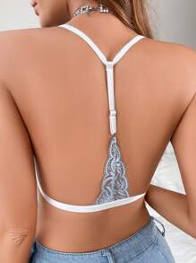 1pc Lace Wireless Bra For Women - Baby Blue - View 2