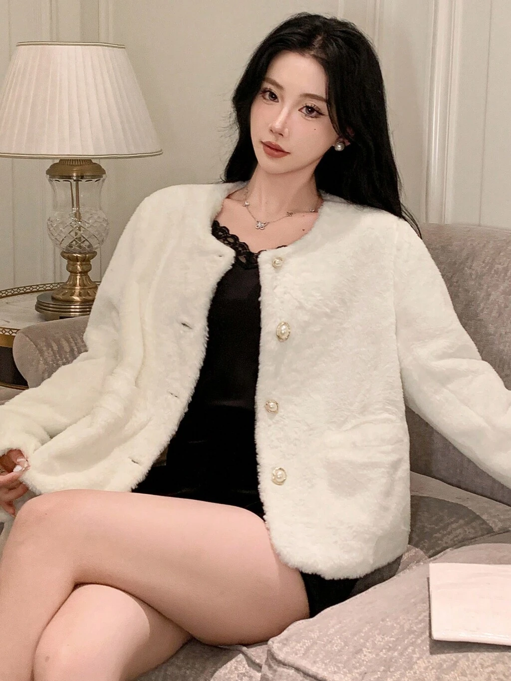 Women's Solid Color Long Sleeve Button Front Pocket Simple Casual Jacket, Everyday Wear ,New Year Eve,Fall Women Clothes Women Coats